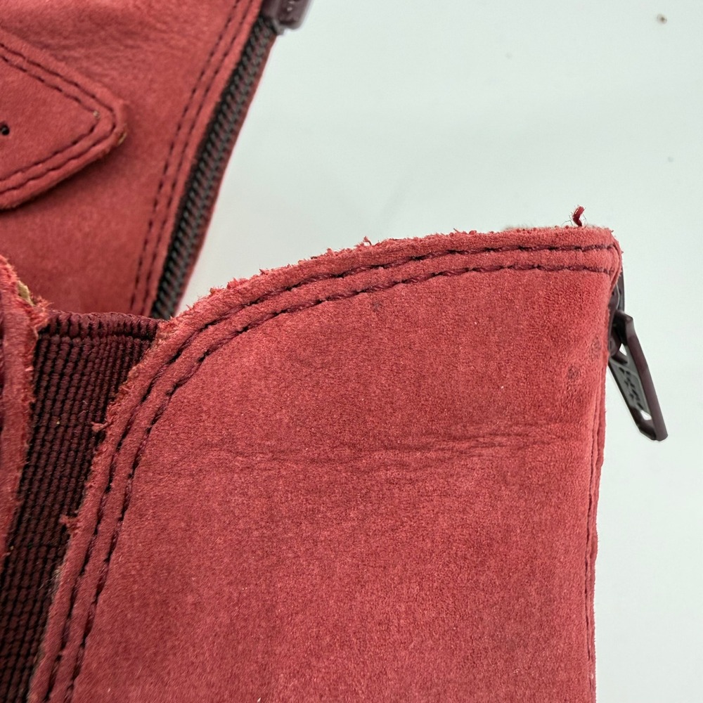 Earth Keri Burgundy Suede Leather Perforated Peep-toe Booties Women Size 9.5B - Picture 11 of 11